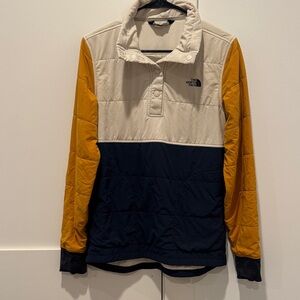 The North Face Cream, Navy, and Mustard Pullover